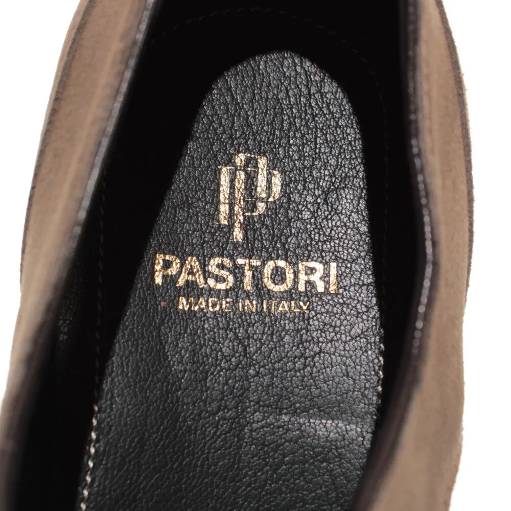 Pastori NWB Lace Up Derby Dress Shoes Size 9 US In Brown Suede Made in Italy